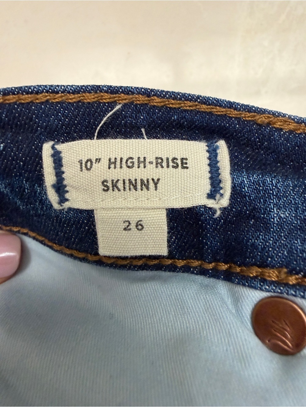 Madewell 10" HIGH-RISE SKINNY Jean - size 26 - Picture 6 of 10
